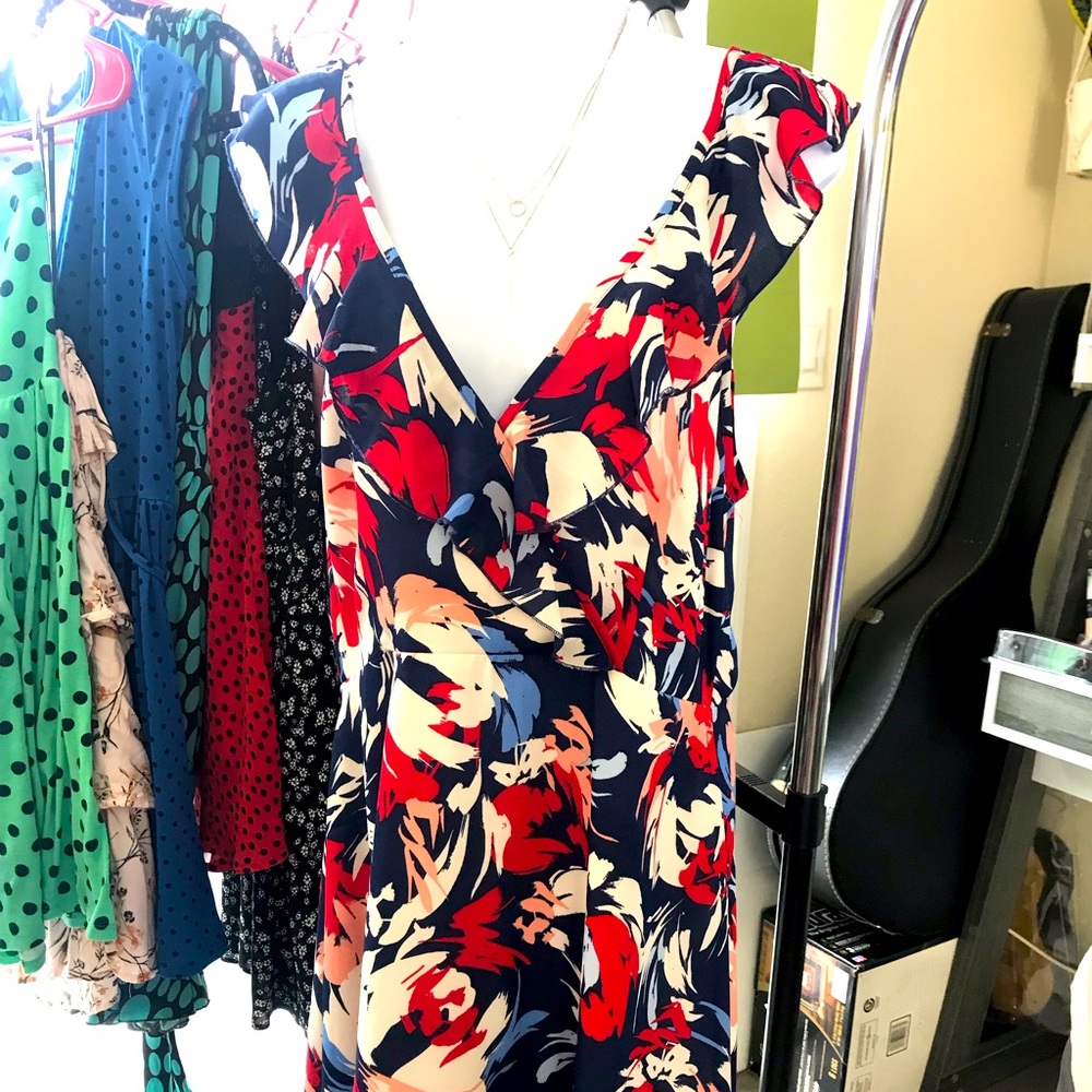 Summer backless black red dress